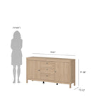 Buffet 2 portes avec 3 tiroirs | Meuble de rangement de style transitionnel