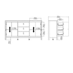 Buffet 2 portes avec 3 tiroirs | Meuble de rangement de style transitionnel