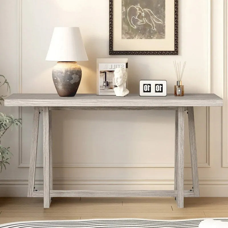 Élégante table console 60, table d'entrée rectangulaire d'extérieur avec construction robuste pour le couloir