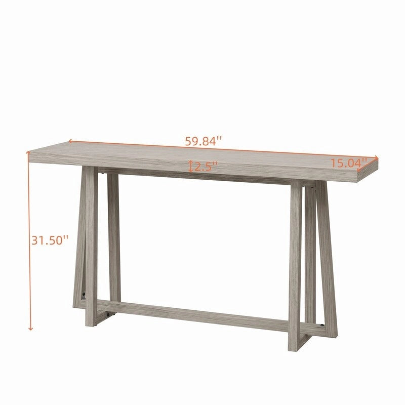 Élégante table console 60, table d'entrée rectangulaire d'extérieur avec construction robuste pour le couloir