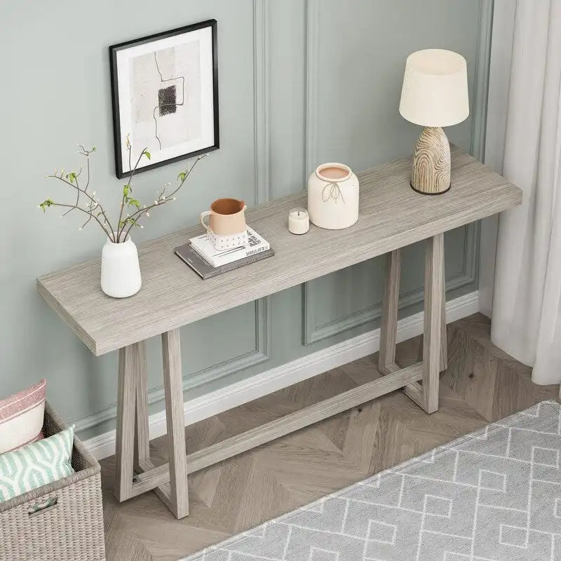 Élégante table console 60, table d'entrée rectangulaire d'extérieur avec construction robuste pour le couloir