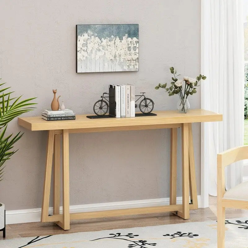Élégante table console 60, table d'entrée rectangulaire d'extérieur avec construction robuste pour le couloir
