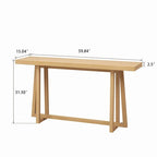 Élégante table console 60, table d'entrée rectangulaire d'extérieur avec construction robuste pour le couloir