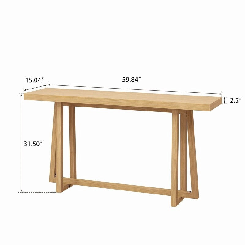 Élégante table console 60, table d'entrée rectangulaire d'extérieur avec construction robuste pour le couloir