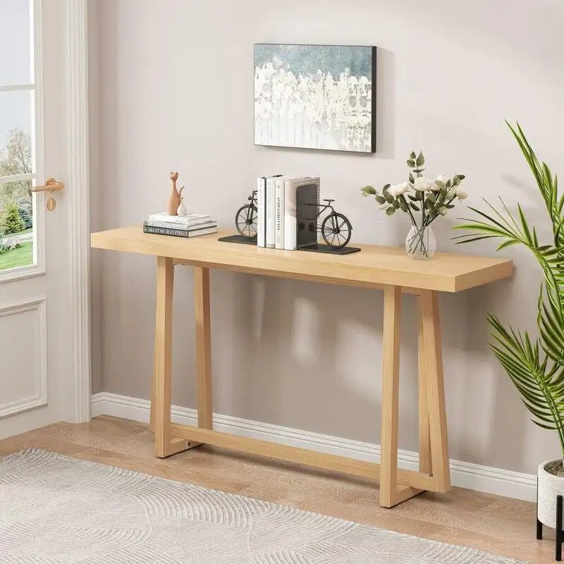 Élégante table console 60, table d'entrée rectangulaire d'extérieur avec construction robuste pour le couloir