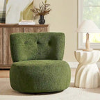Fauteuil d'appoint pivotant en flanelle | Rotation à 360° | Salon moderne