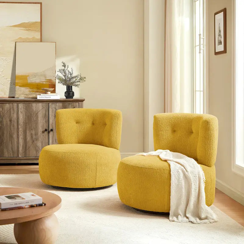 Fauteuil d'appoint pivotant en flanelle | Rotation à 360° | Salon moderne