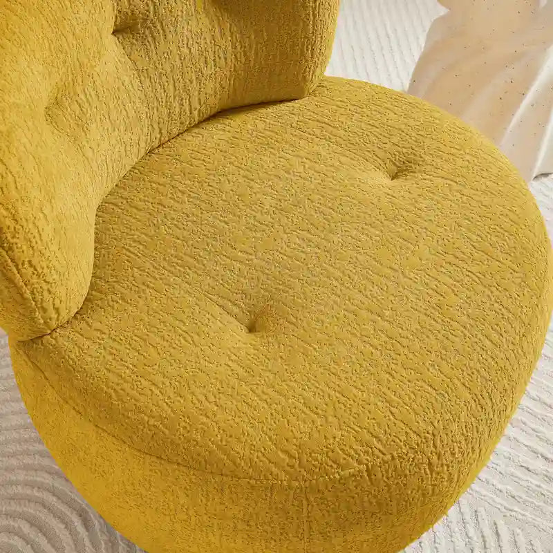 Fauteuil d'appoint pivotant en flanelle | Rotation à 360° | Salon moderne