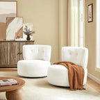 Fauteuil d'appoint pivotant en flanelle | Rotation à 360° | Salon moderne