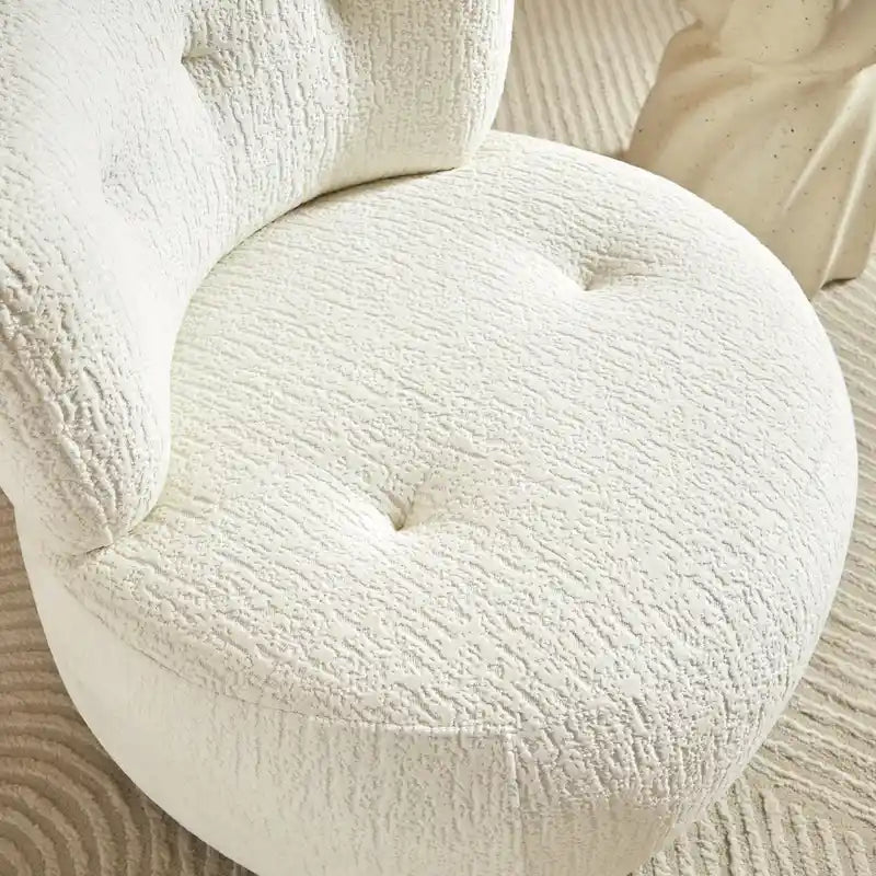 Fauteuil d'appoint pivotant en flanelle | Rotation à 360° | Salon moderne