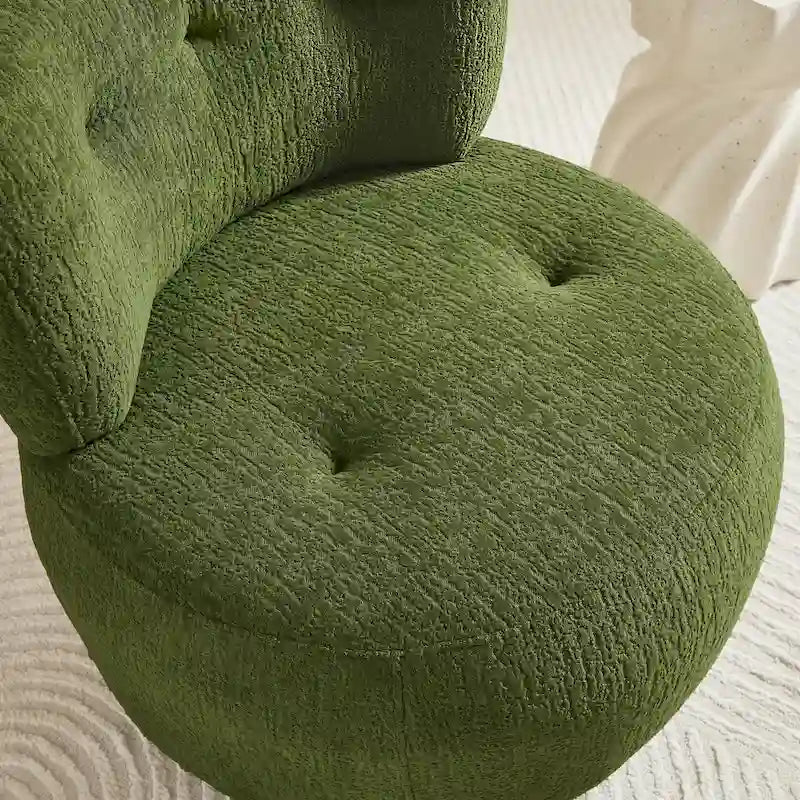 Fauteuil d'appoint pivotant en flanelle | Rotation à 360° | Salon moderne