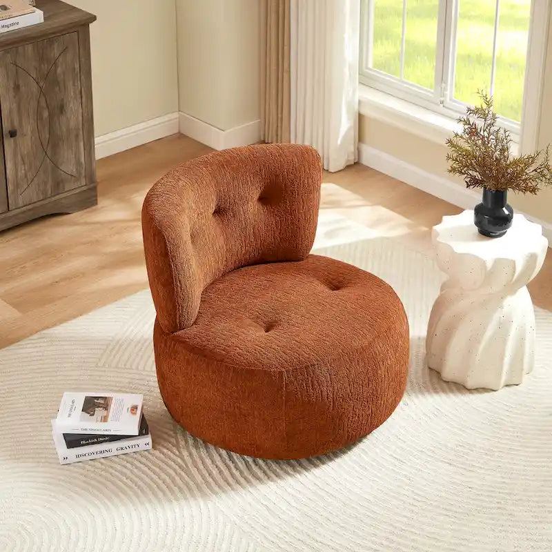 Fauteuil d'appoint pivotant en flanelle | Rotation à 360° | Salon moderne