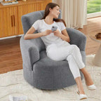Fauteuil pivotant 360° en tissu | Fauteuil d'appoint rond pour salon