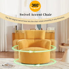 Fauteuil pivotant 360° en tissu | Fauteuil d'appoint rond pour salon