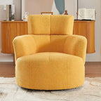 Fauteuil pivotant 360° en tissu | Fauteuil d'appoint rond pour salon