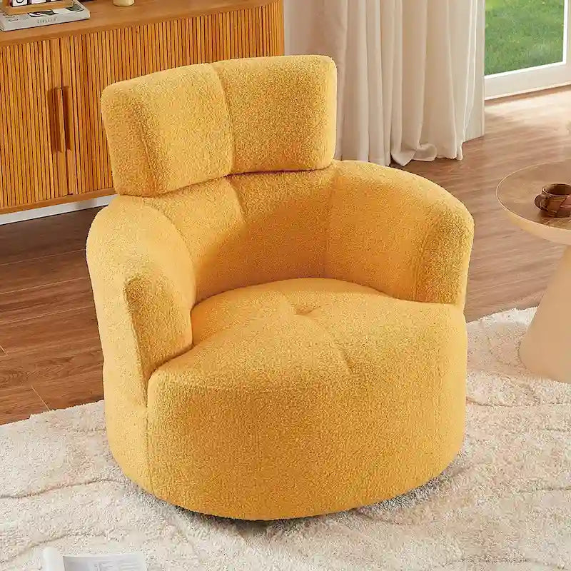 Fauteuil pivotant 360° en tissu | Fauteuil d'appoint rond pour salon