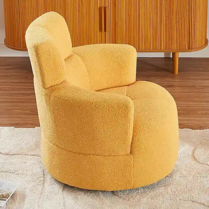 Fauteuil pivotant 360° en tissu | Fauteuil d'appoint rond pour salon