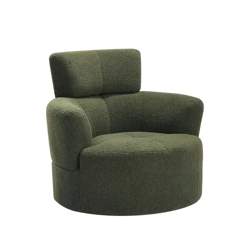 Fauteuil pivotant 360° en tissu | Fauteuil d'appoint rond pour salon