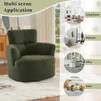 Fauteuil pivotant 360° en tissu | Fauteuil d'appoint rond pour salon