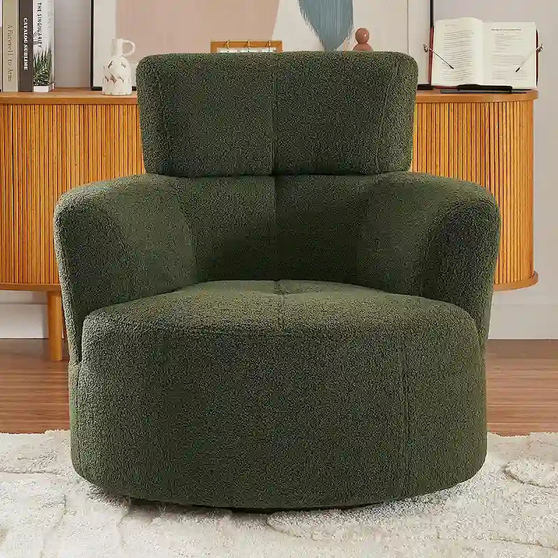 Fauteuil pivotant 360° en tissu | Fauteuil d'appoint rond pour salon