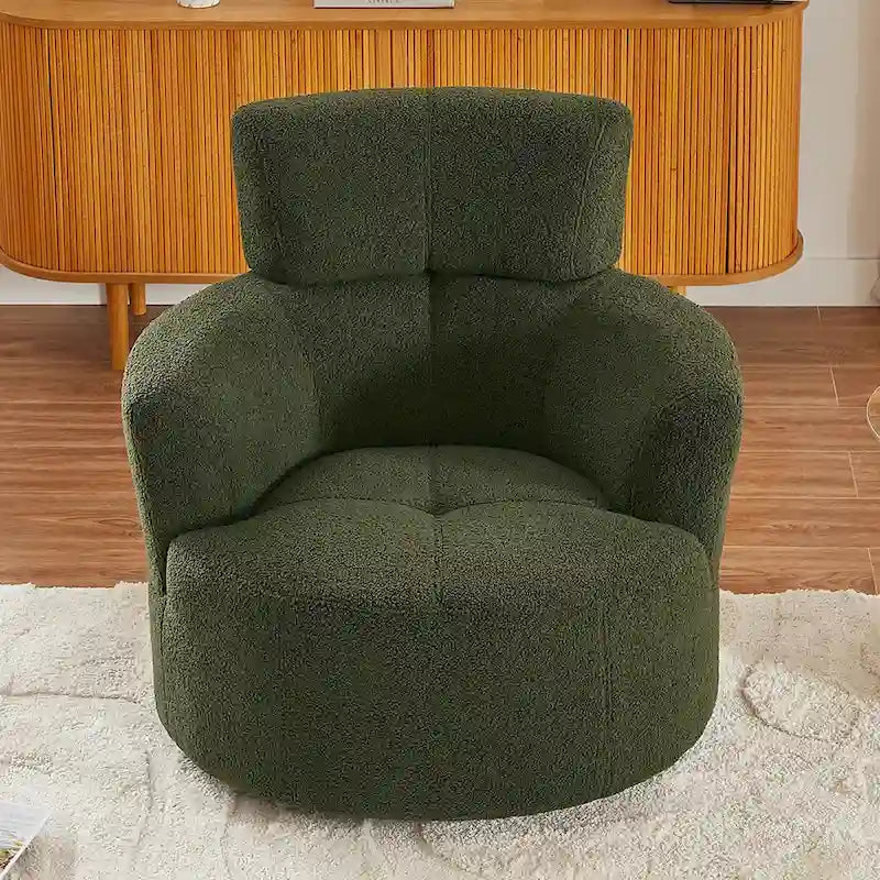 Fauteuil pivotant 360° en tissu | Fauteuil d'appoint rond pour salon