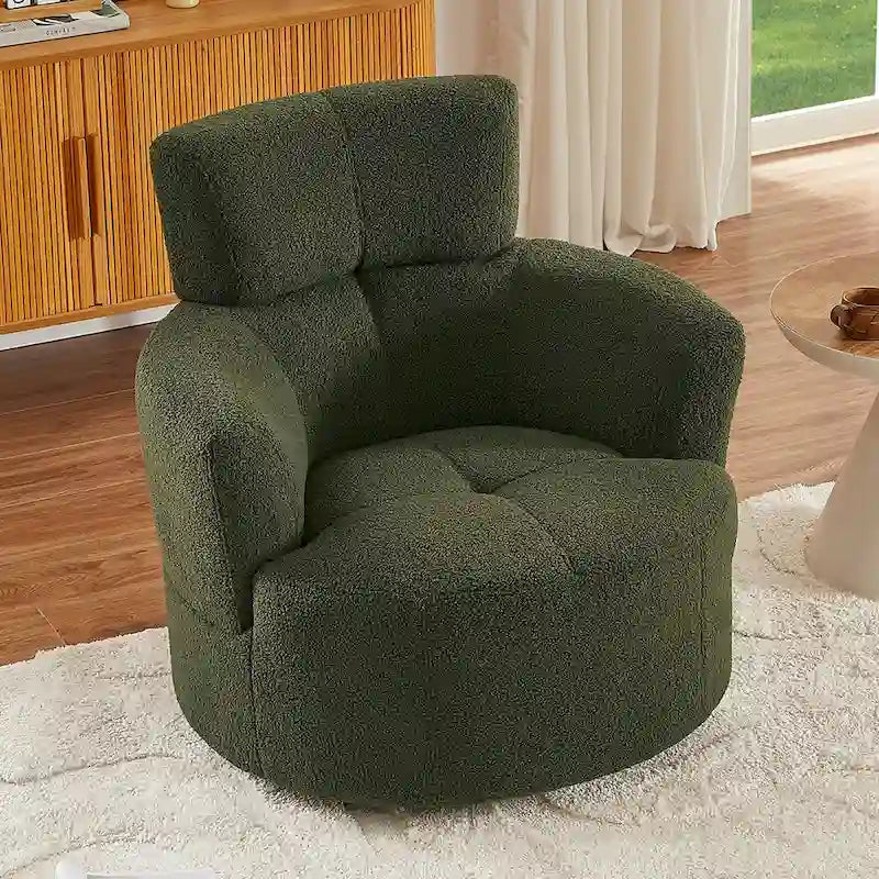 Fauteuil pivotant 360° en tissu | Fauteuil d'appoint rond pour salon
