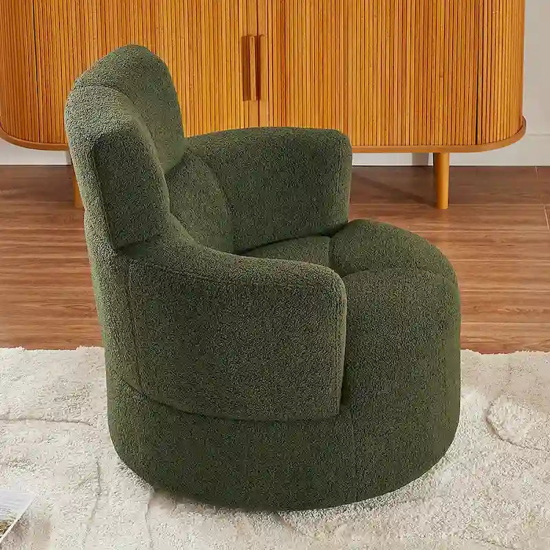 Fauteuil pivotant 360° en tissu | Fauteuil d'appoint rond pour salon