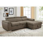 Canapé d'angle convertible de 246 cm en forme de L avec méridienne de rangement et appuie-têtes réglables