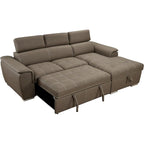 Canapé d'angle convertible de 246 cm en forme de L avec méridienne de rangement et appuie-têtes réglables