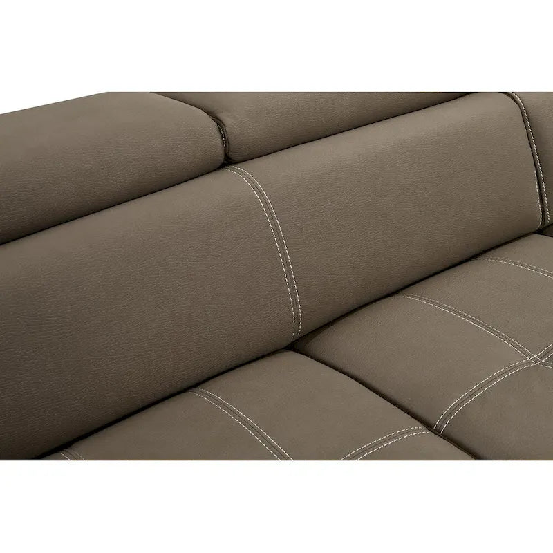 Canapé d'angle convertible de 246 cm en forme de L avec méridienne de rangement et appuie-têtes réglables
