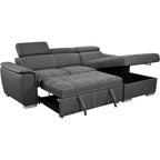 Canapé d'angle convertible de 246 cm en forme de L avec méridienne de rangement et appuie-têtes réglables