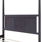 Lit à baldaquin en pin massif grand format | Cadre de 190,5 cm de haut | Chambre classique
