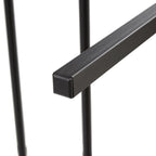 Lit plateforme en métal format double avec tête et pied de lit en bois | Port de chargement USB