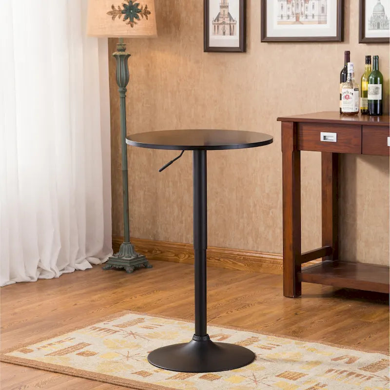 Table d'appoint ronde moderne 24 po avec hauteur pneumatique réglable et base robuste pour salon