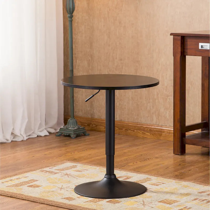 Table d'appoint ronde moderne 24 po avec hauteur pneumatique réglable et base robuste pour salon