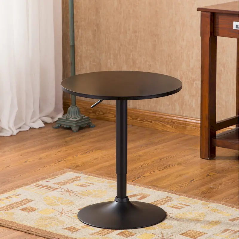 Table d'appoint ronde moderne 24 po avec hauteur pneumatique réglable et base robuste pour salon