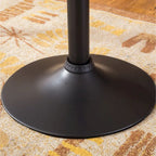 Table d'appoint ronde moderne 24 po avec hauteur pneumatique réglable et base robuste pour salon
