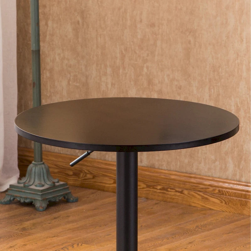 Table d'appoint ronde moderne 24 po avec hauteur pneumatique réglable et base robuste pour salon