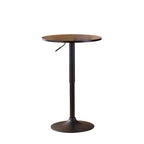 Table d'appoint ronde moderne 24 po avec hauteur pneumatique réglable et base robuste pour salon