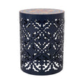 Guéridon d'appoint intérieur en dentelle ajourée avec plateau décoratif en carreaux | Table d'appoint bohème
