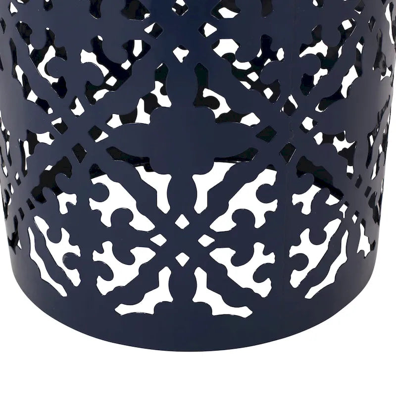 Guéridon d'appoint intérieur en dentelle ajourée avec plateau décoratif en carreaux | Table d'appoint bohème