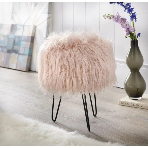 Tabouret rembourré rond | Siège d'appoint pour le salon ou la chambre
