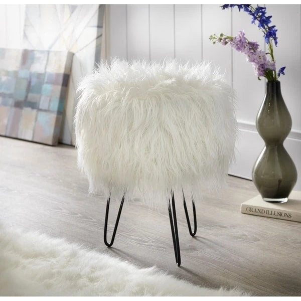Tabouret rembourré rond | Siège d'appoint pour le salon ou la chambre