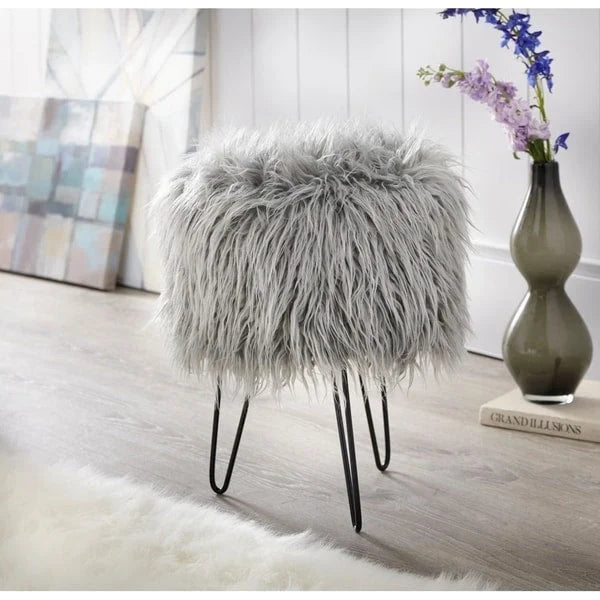 Tabouret rembourré rond | Siège d'appoint pour le salon ou la chambre