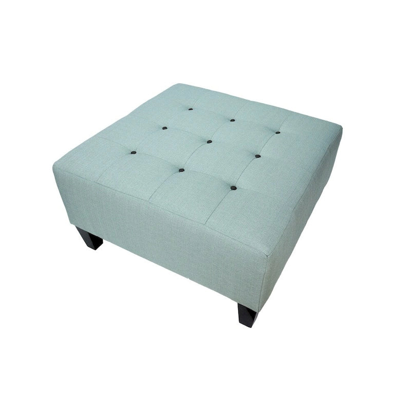 Repose-pieds carré capitonné | Bleu | Pouf d'appoint moderne
