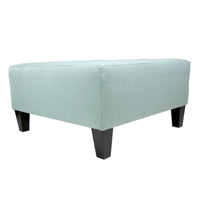 Repose-pieds carré capitonné | Bleu | Pouf d'appoint moderne