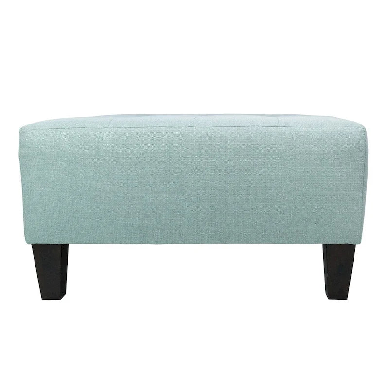 Repose-pieds carré capitonné | Bleu | Pouf d'appoint moderne