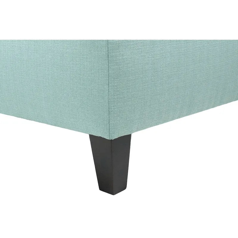 Repose-pieds carré capitonné | Bleu | Pouf d'appoint moderne