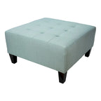 Repose-pieds carré capitonné | Bleu | Pouf d'appoint moderne