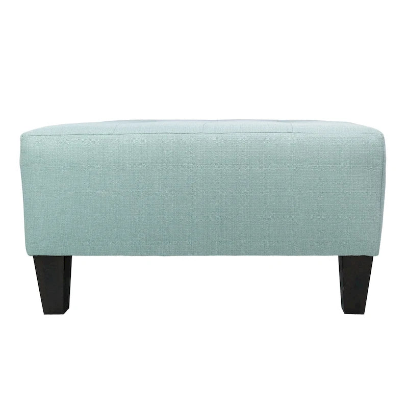 Repose-pieds carré capitonné | Bleu | Pouf d'appoint moderne